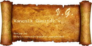 Vancsik Gusztáv névjegykártya