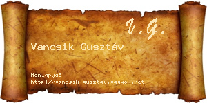 Vancsik Gusztáv névjegykártya