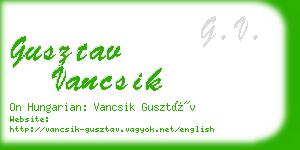 gusztav vancsik business card